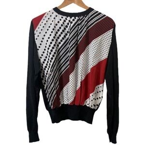 Louis Vuitton Red and Black Geometric Sweater M